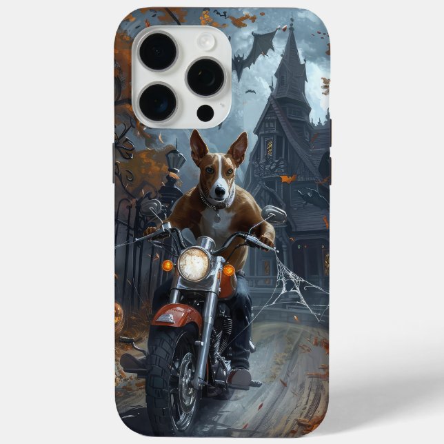 Basenji Riding Motorcycle Halloween Scary Case-Mate iPhone Case (Back)