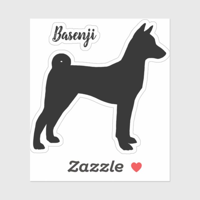 Basenji Silhouette Cool Dog Breed Vinyl Sticker (Sheet)