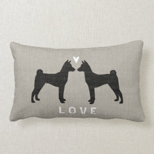 Basenji Silhouettes Love Lumbar Pillow