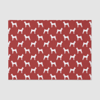 Basenji Silhouettes Pattern Red Tissue Paper