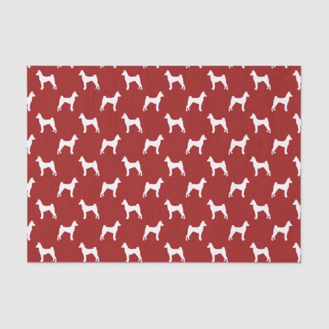 Basenji Silhouettes Pattern Red Tissue Paper (Front)