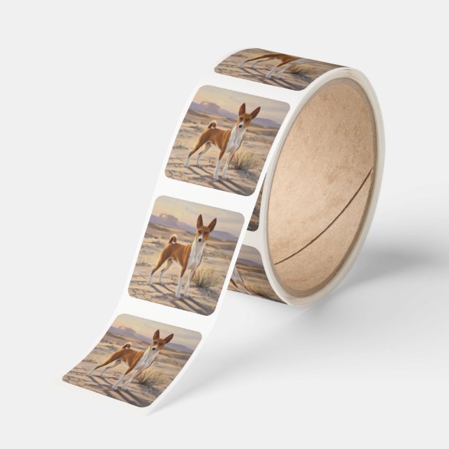 Basenji Square Sticker (Roll)