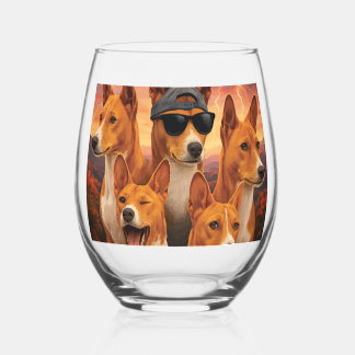 Basenji Stemless Wine Glass