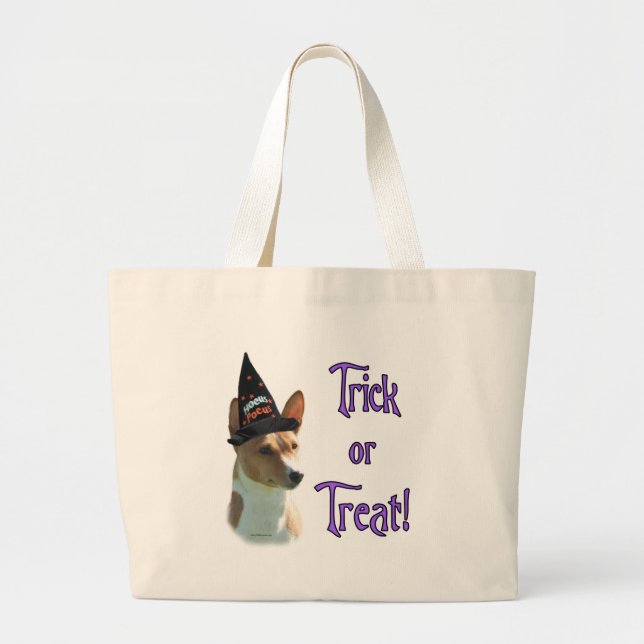 Basenji Trick Large Tote Bag (Front)