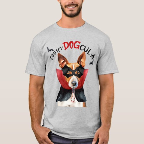 Basenji Vampire Dog Funny Halloween T_Shirt