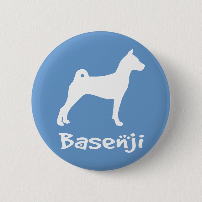 Basenji w/ Cool Text (in white) Pinback Button (Front)
