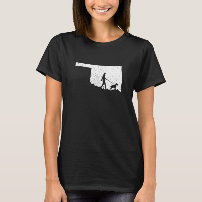 Basenji Walking Oklahoma Dog T-Shirt (Front)