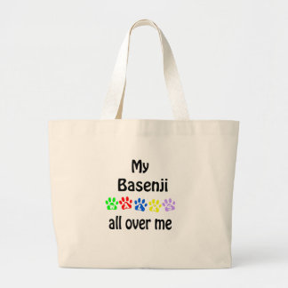 Basenji Walks Design Large Tote Bag