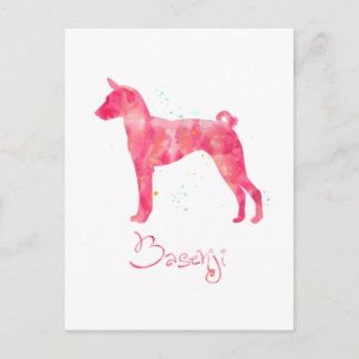 Basenji Watercolor Postcard