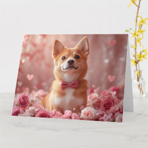 Basenji with Roses - Valentine's Day Card