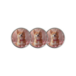 Basenji with Roses - Valentine's Day Golf Ball Marker
