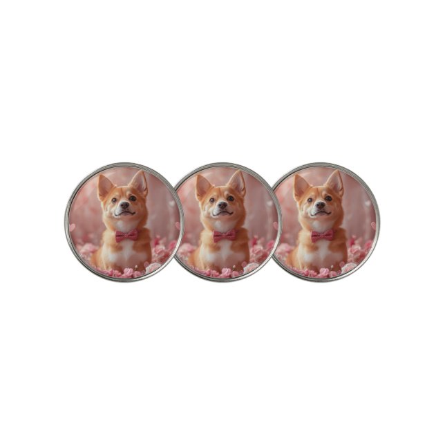 Basenji with Roses - Valentine's Day Golf Ball Marker (3 Up)