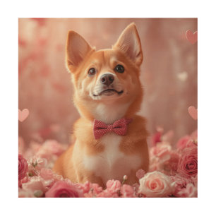 Basenji with Roses - Valentine's Day Wood Wall Art
