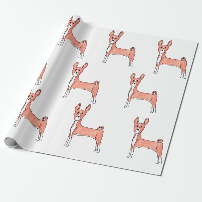 Basenji Wrapping Paper, Pet Gifts Wrapping Paper (Unrolled)