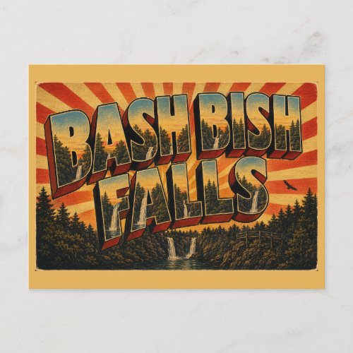 Bash Bish Falls MA Vintage Travel Art Postcard
