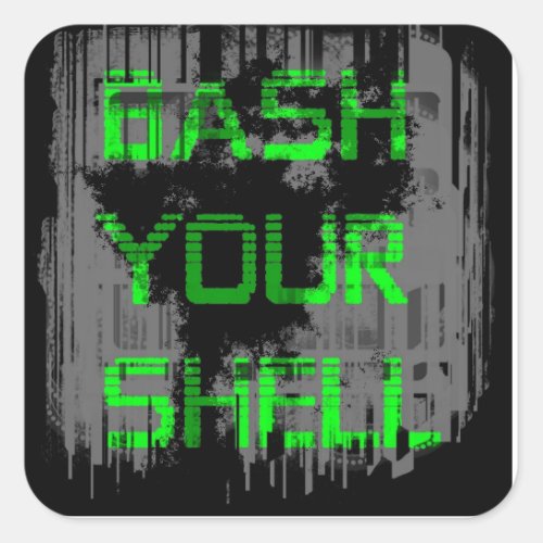 Bash Your Shell pc laptop decal Square Sticker