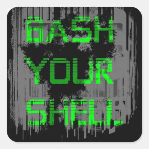 Bash Your Shell pc laptop decal Square Sticker