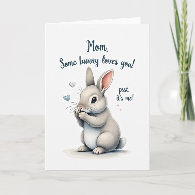 Bashful Bunny Mothers Day Card (Front)
