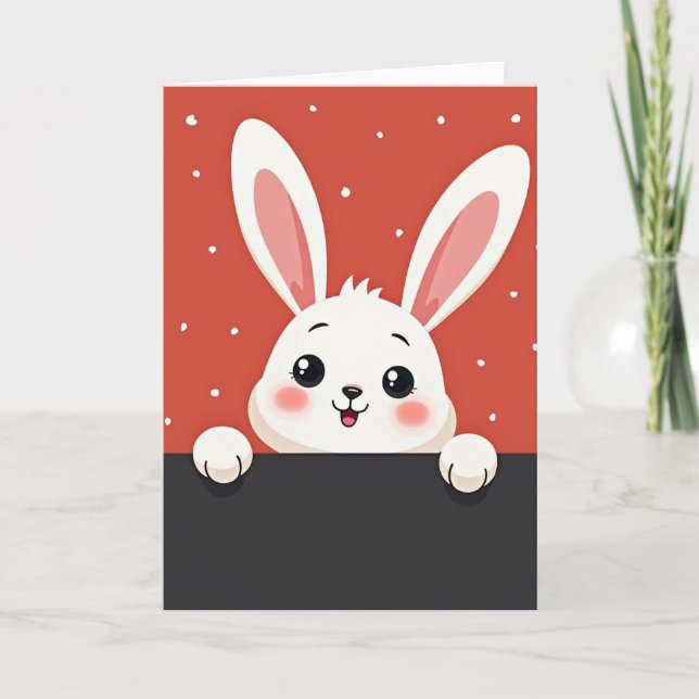 Bashful Bunny Smile Card (Front)