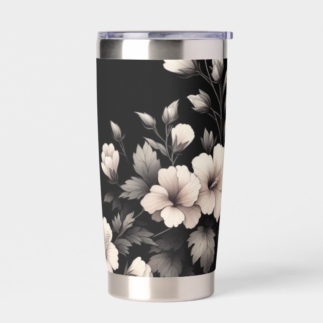 Bashful Hibiscus Insulated Tumbler (Left)
