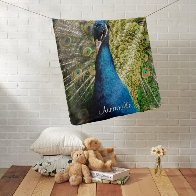 Bashful Peacock  Baby Blanket (In Situ)