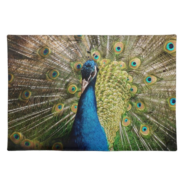 Bashful Peacock Cloth Placemat (Front)