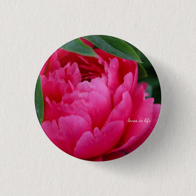 Bashful Pink Peony Button (Front)