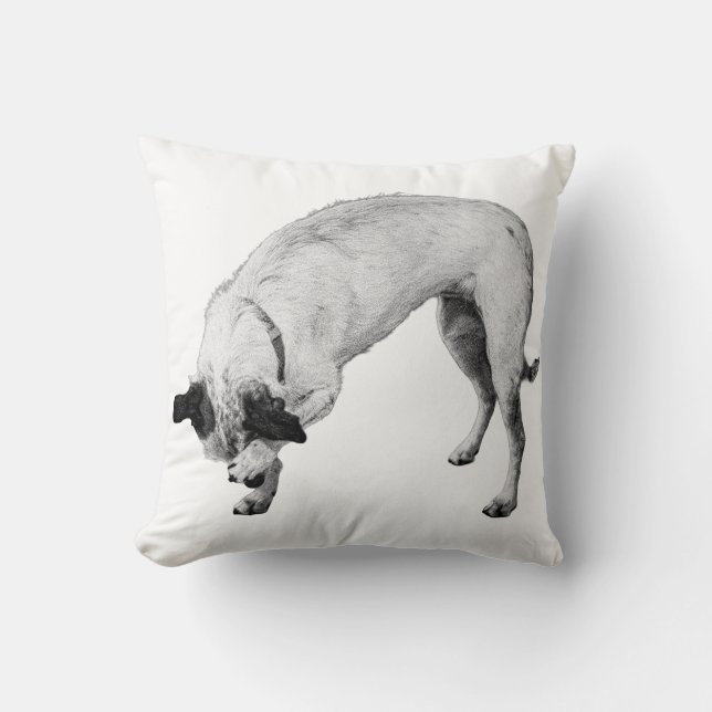 Bashful Pup, Cozy Corner Throw Pillow (Front)