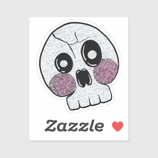Bashful Skull Sticker (Sheet)