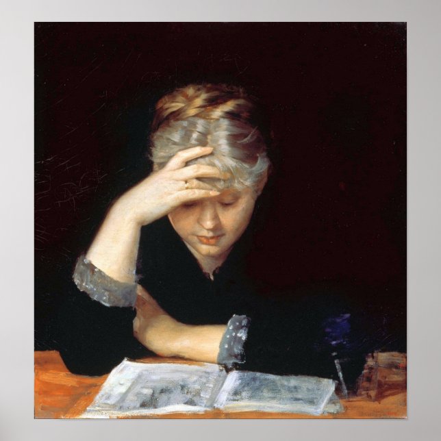 Bashkirtseff - At A Book Poster (Front)