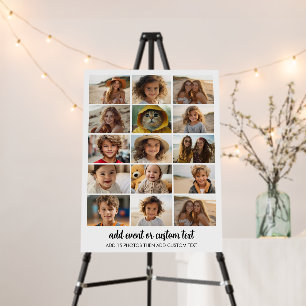 Basic 15 Photo Collage Grid with Modern Text Foam Board