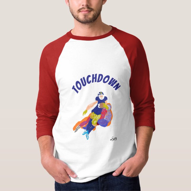 Basic 3/4 Sleeve Raglan T-Shirt : Touchdown (Front)