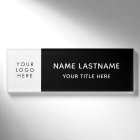 Basic Add Logo Minimalist Black White Magnet Title