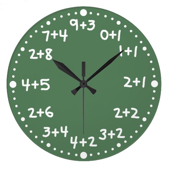 basic-addition-fun-mathematical-arithmetic-clock-zazzle