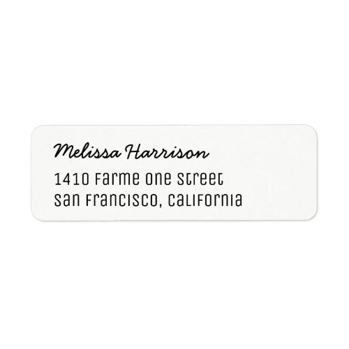 basic address label with script name