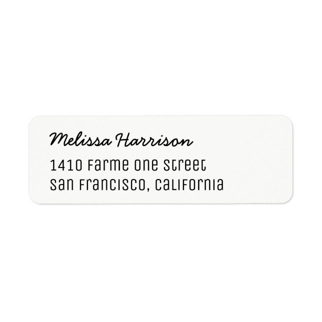 basic address label with script name (Front)