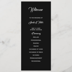 Basic and Elegant double side program card 