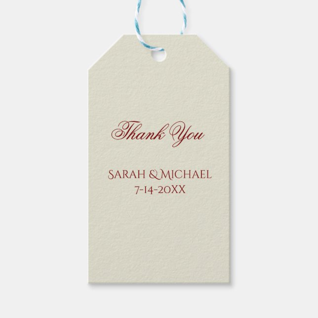 Basic and Elegant Wedding Gift Tags (Front)