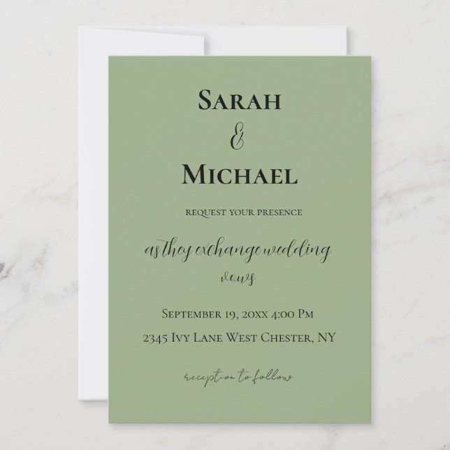 Basic and Elegant Wedding Invitation (Front)