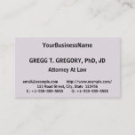 [ Thumbnail: Basic and Humble Legal Professional Business Card ]