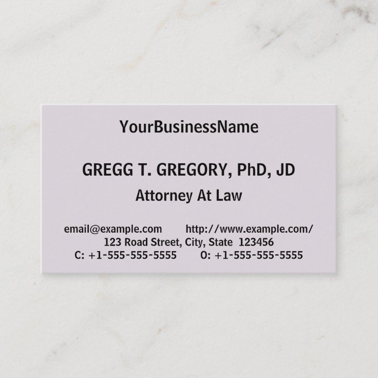 Basic and Humble Legal Professional Business Card Zazzle