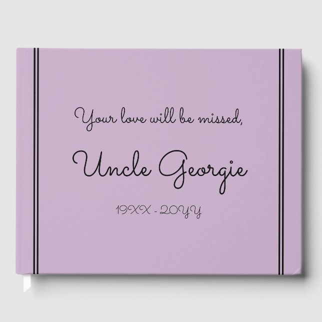 Basic and Minimal Funeral/Memorial Guest Book (Front)