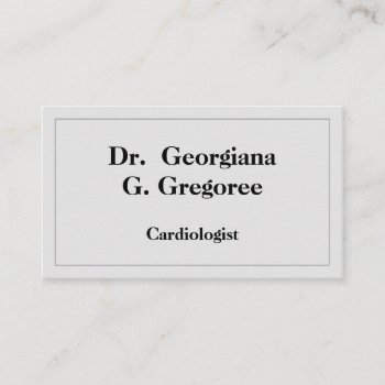 Basic And Minimalist Cardiologist Business Card by AponxBusinessCards at Zazzle