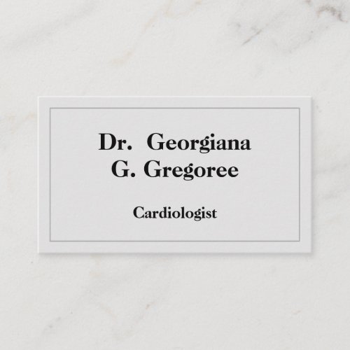 Basic and Minimalist Cardiologist Business Card