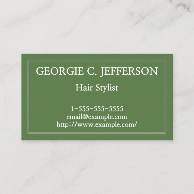 Basic and Minimalist Hair Stylist Business Card (Front)