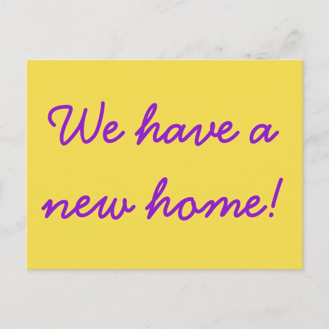 Basic and Minimalist New Home Postcard (Front)