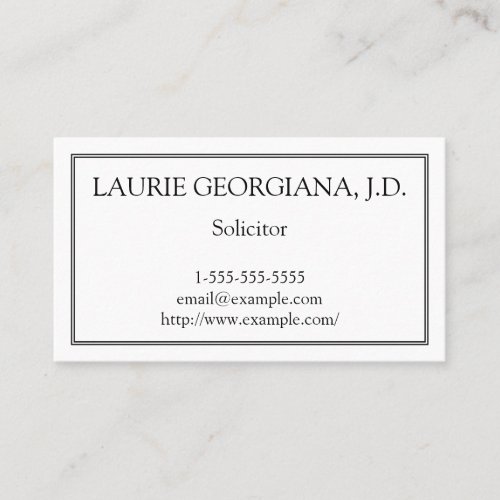 Basic and Minimalist Solicitor Business Card