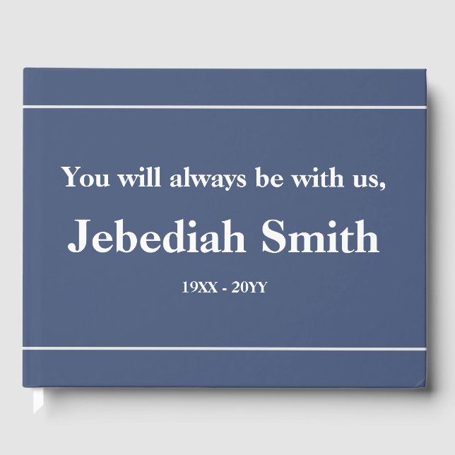 Basic and Personalized Funeral Guestbook (Front)