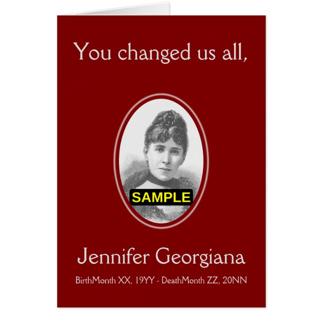 Basic and Personalized Remembrance Card (Front)
