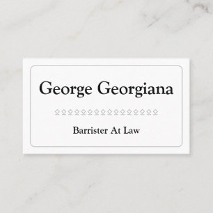 Basic and Simple Barrister At Law Business Card